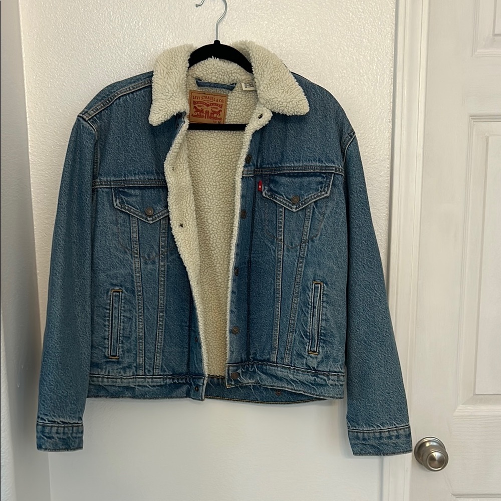 Levi's Blue Denim Sherpa Jacket